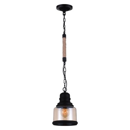 Cwi Lighting One Light Down Mini Pendant With Black Finish 9752P6-1-101